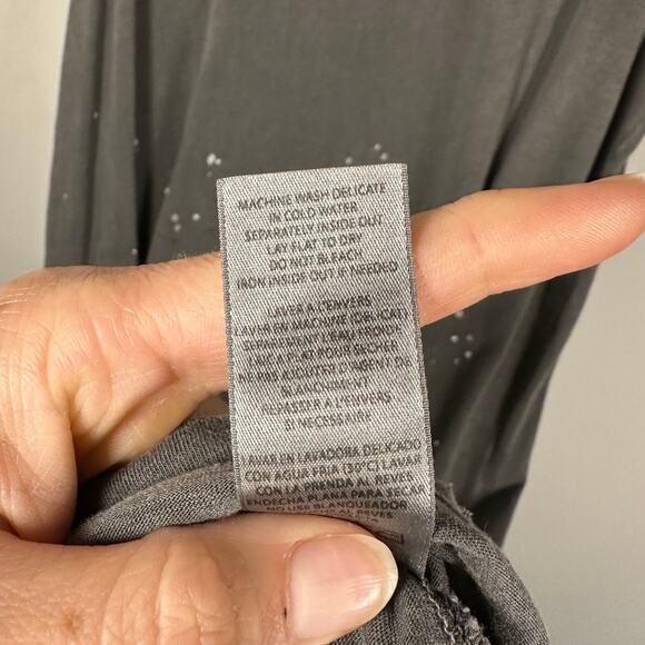 n:Philanthropy Gray Lori Distressed Paint Splatter Midi Dress Women's Medium - Picture 6 of 8